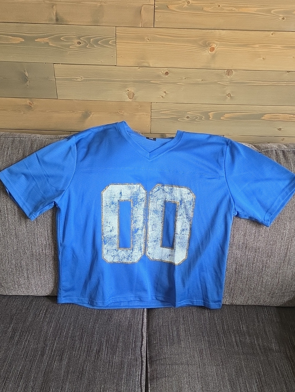 RSQ Blue Short-Sleeve Athletic Jersey with '00' Graphic